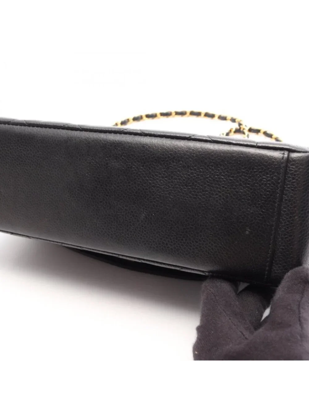 Chanel Shoulder Bag Quilted Diana Flap Black Caviar Leather Chain